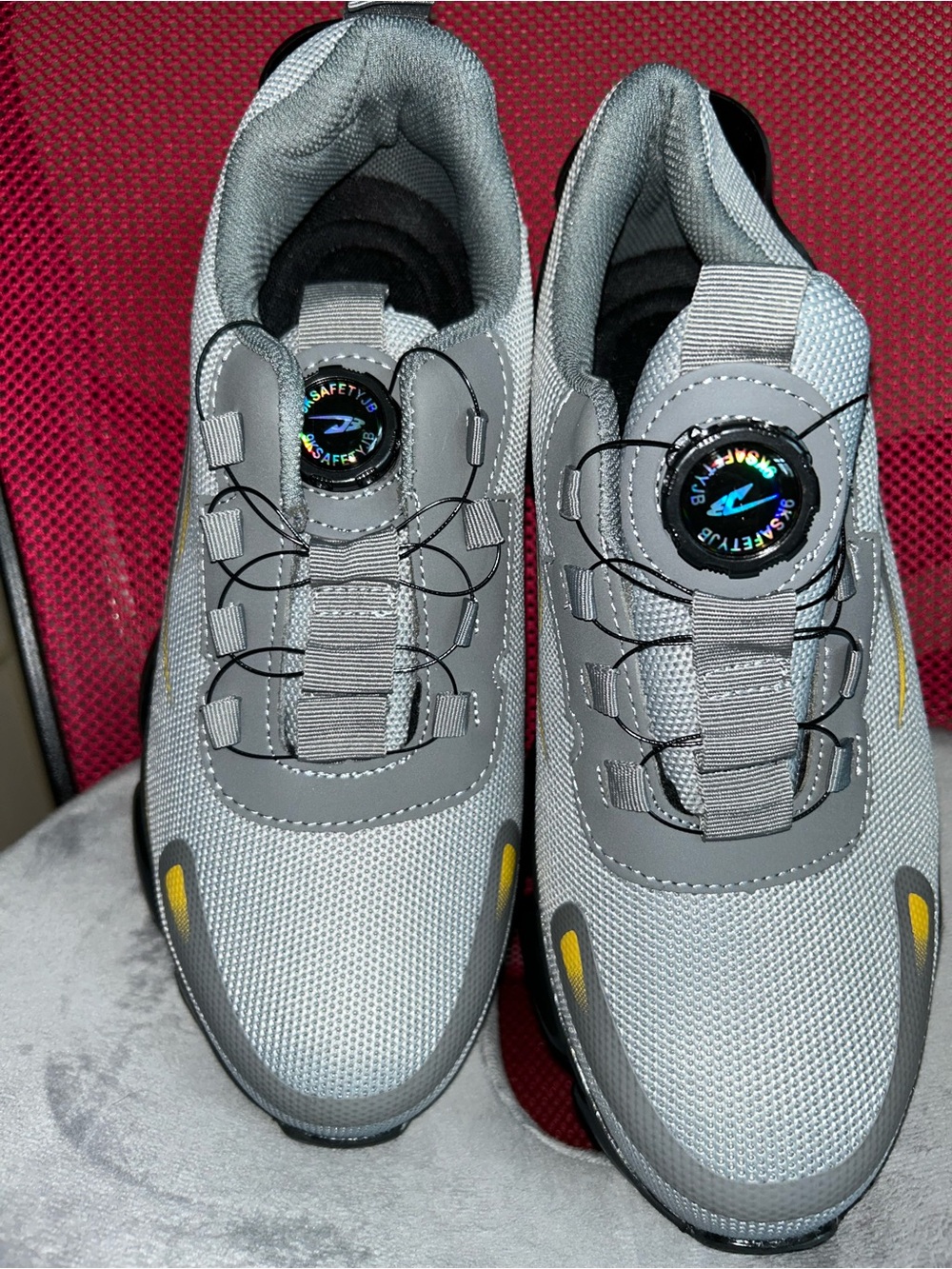 Gray steel safety toe Mesh Sneaker . New
